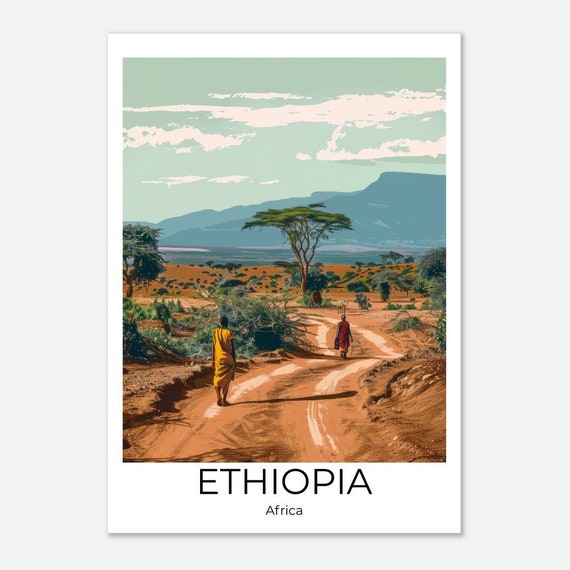 Ethiopia Travel Poster Ethiopia Wall Art Ethiopia Travel Ethiopia Ethiopia Gift