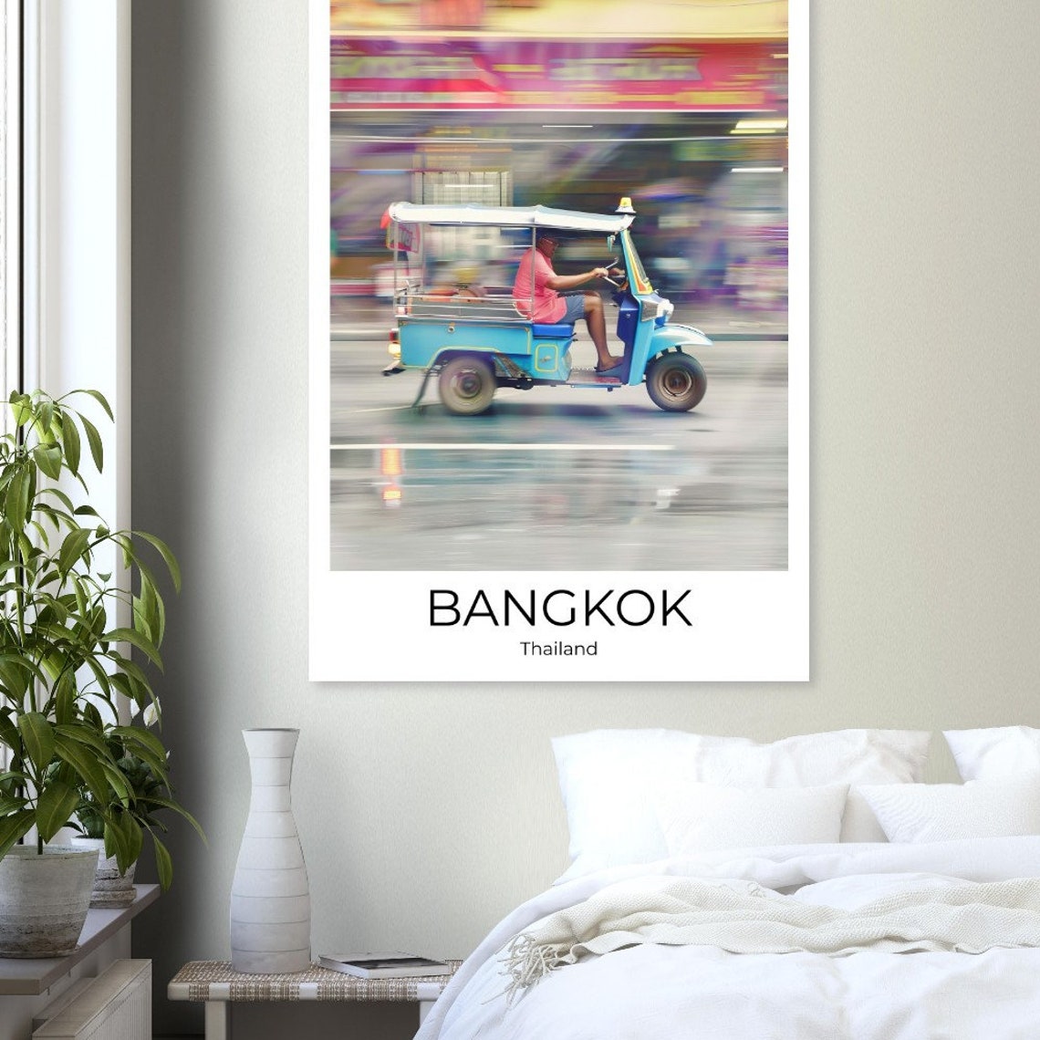 Bangkok Tuk Tuk Travel Poster Of Street Life At Bangkok Wall Art Bangkok Travel Thailand Bangkok Wall Decoration - Image 2