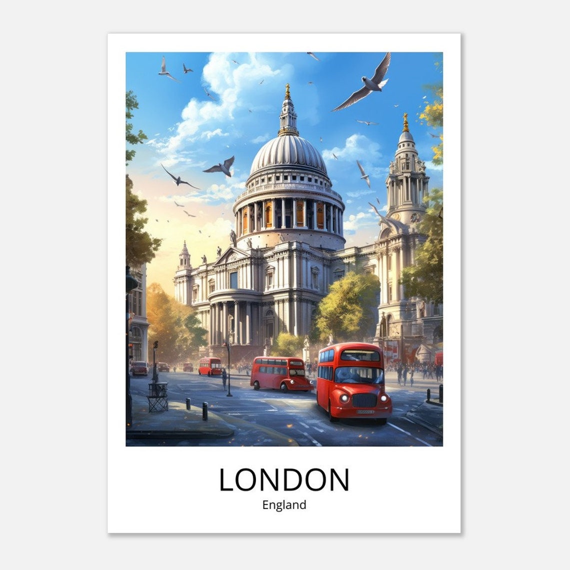 London Wall Art Print London Art Poster London City Art Print London St Pauls Catherdral London City Print London Poster