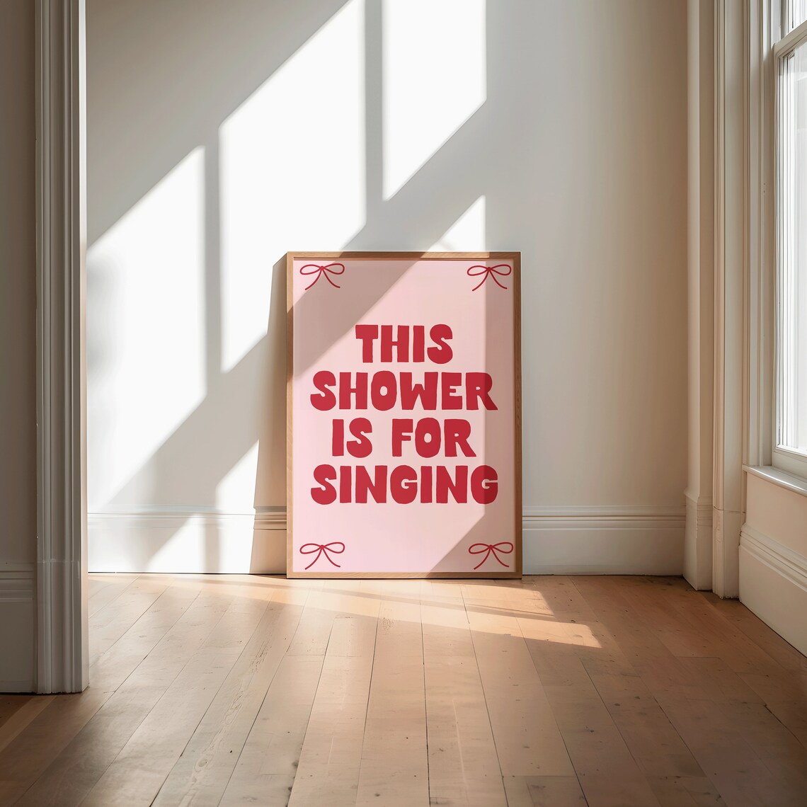 This Shower Is For Singing Retro Bathroom Art Print - Image 2