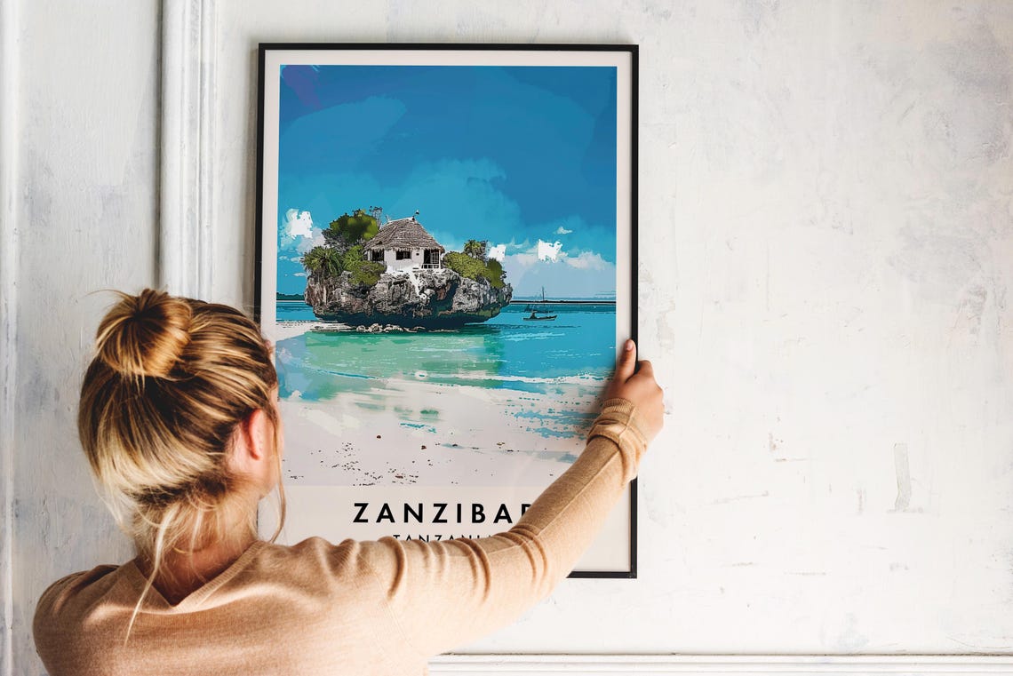 Zanzibar Travel Print Wall Art Zanzibar Zanzibar Poster Africa Travel Print Travel Lovers Home Decor Wall Art City Travel Poster Gifts - Image 2