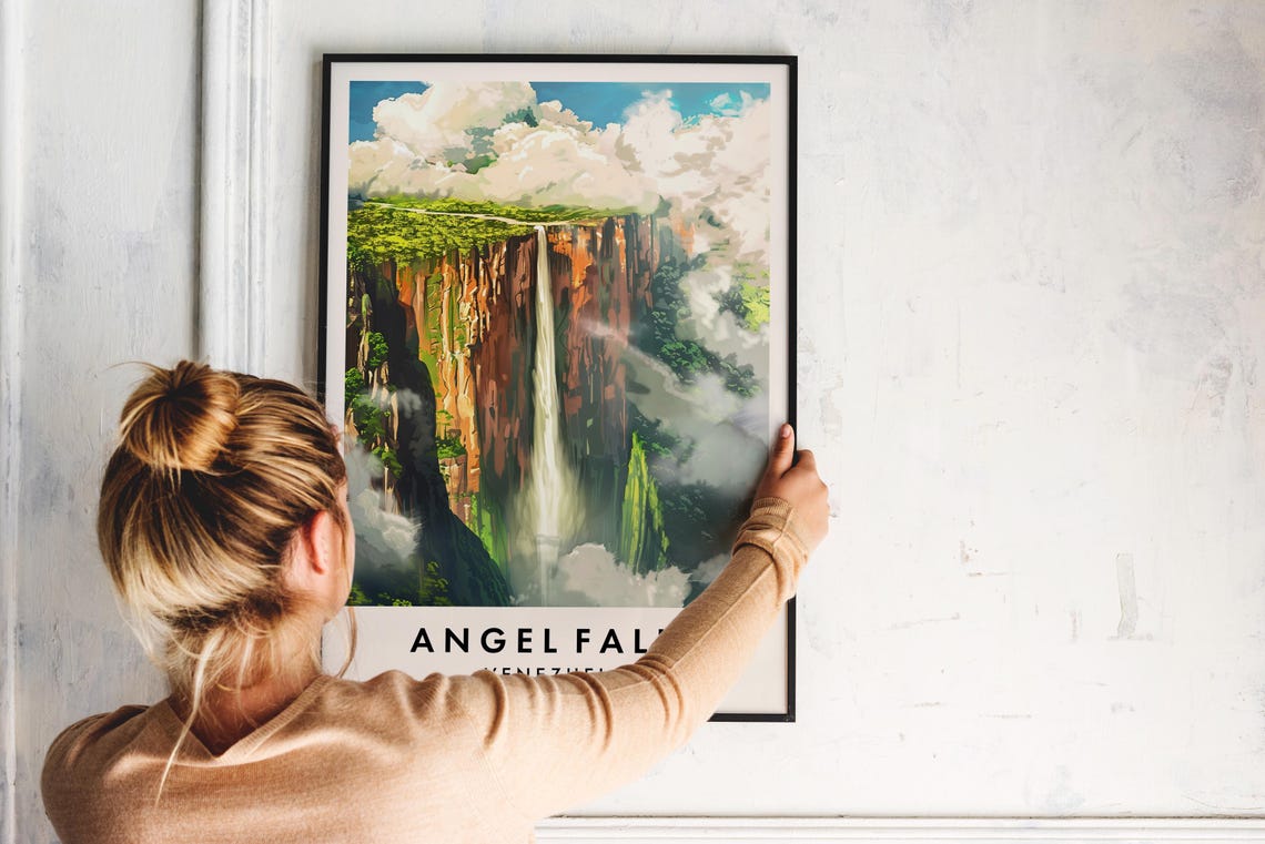 Angel Falls Travel Print Wall Art Angel Falls Venezuela Gift Venezuela Poster South America Travel Print Travel Lovers Gift Wall Art - Image 2