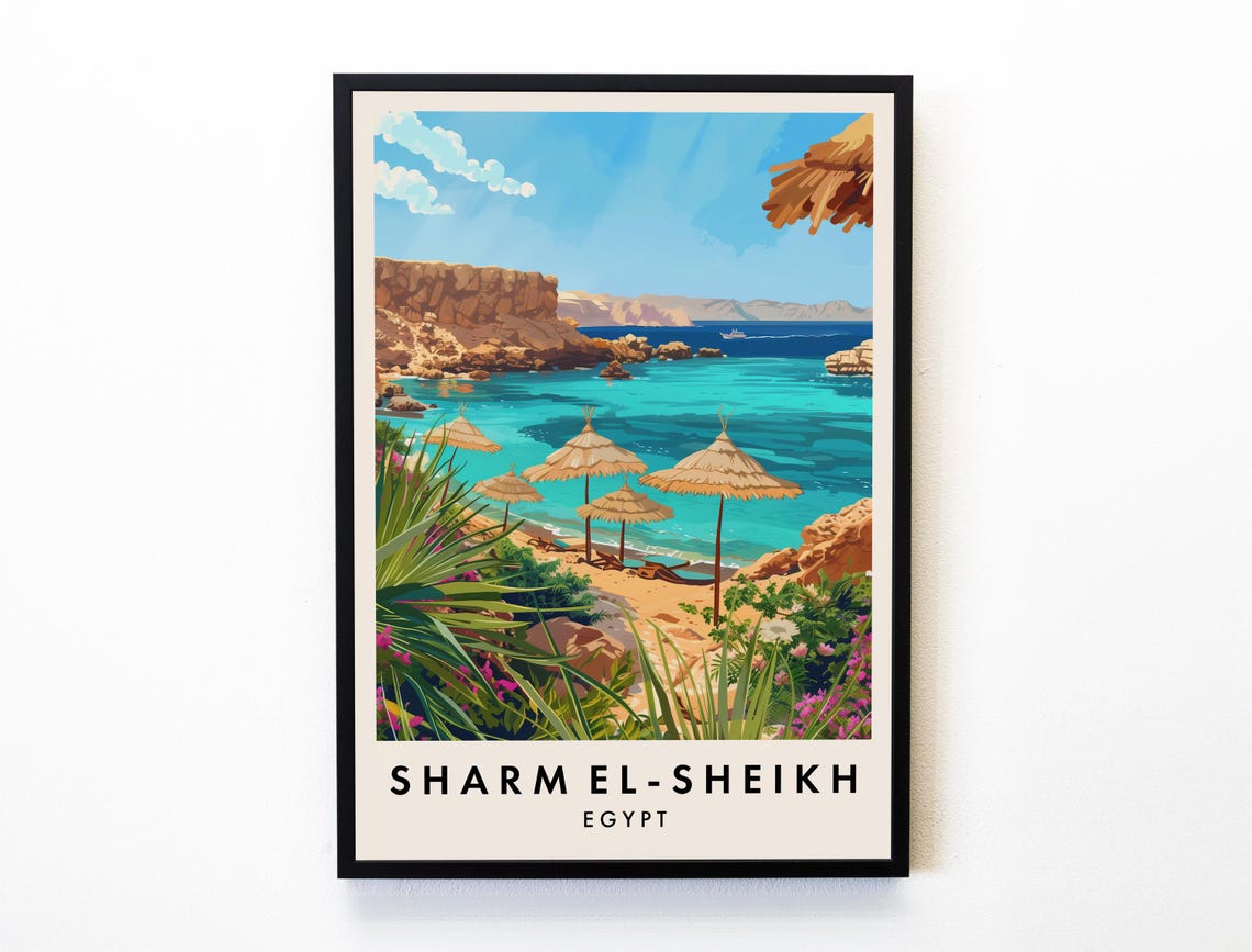 Sharm El Sheikh Travel Print Wall Art Sharm El Sheikh Poster Egypt Travel Print Travel Lovers Home Decor Wall Art City Travel Poster Gift