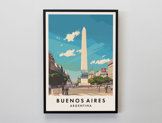 Buenos Aries Travel Print Wall Art Buenos Aries Argentina Gift Argentina Poster South America Travel Print Travel Lovers Gift Wall Art