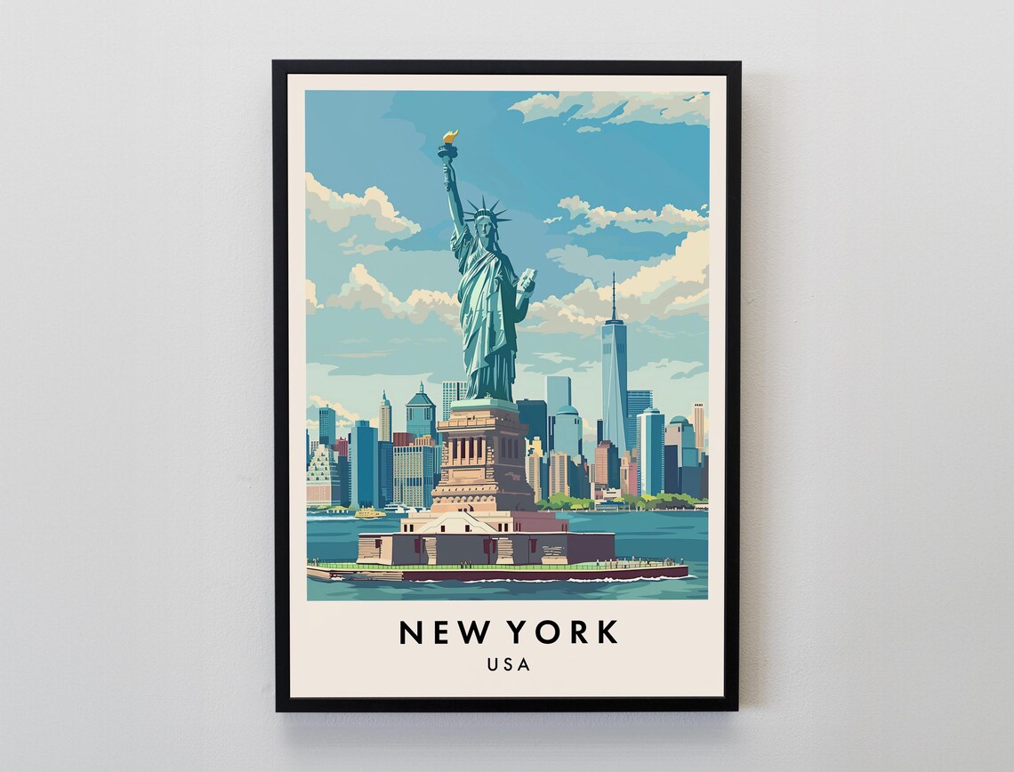 New York Travel Poster, USA Wall Decor Print