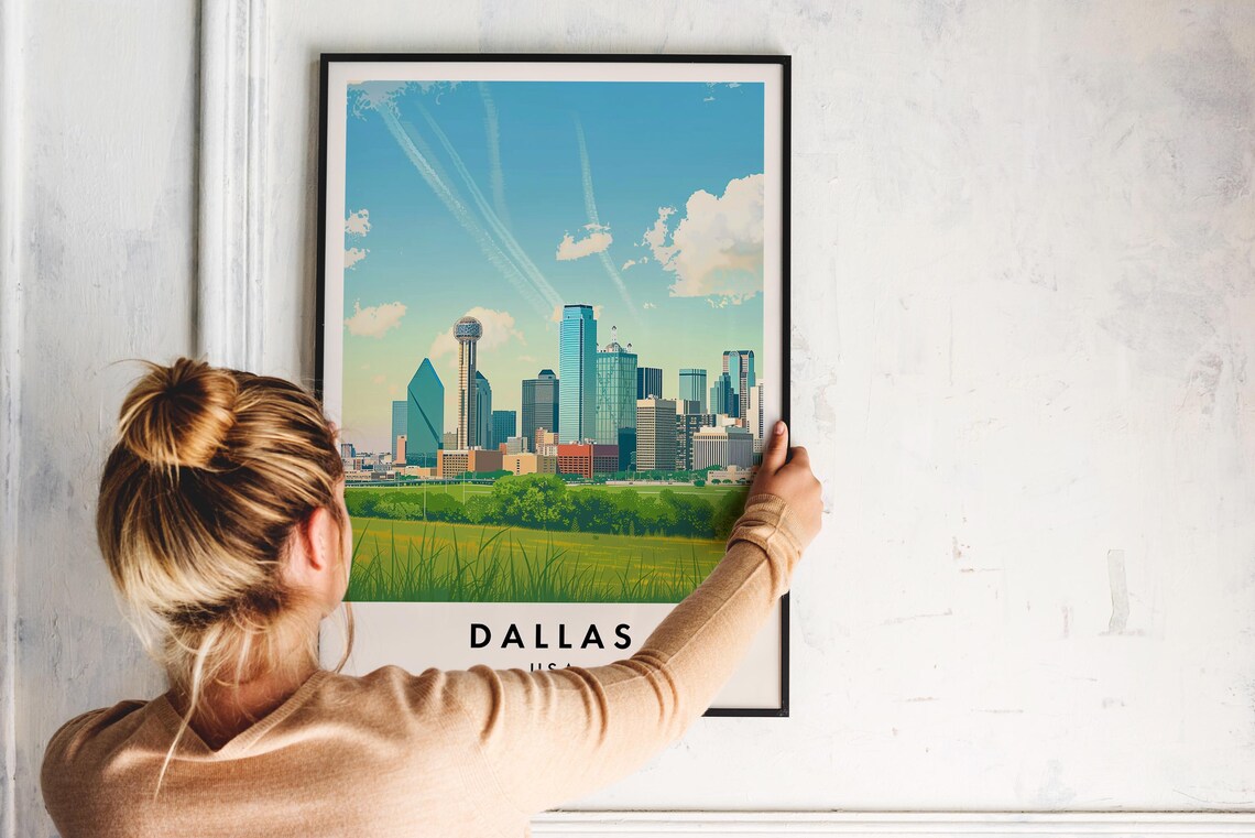 Dallas Travel Poster, Texas USA Wall Art - Image 2