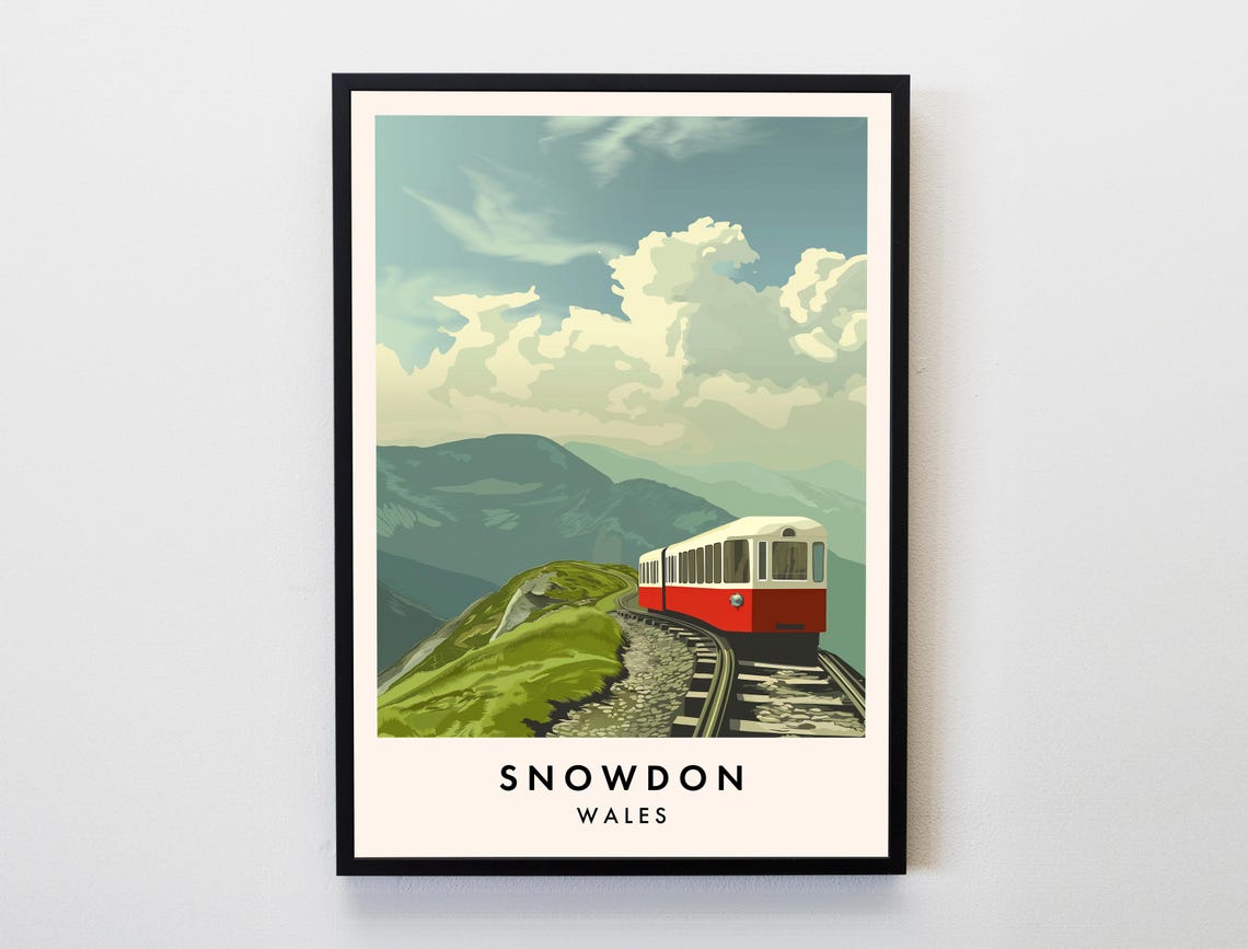 Snowdon Travel Print Wall Art Poster Wales Hiking Lovers Decor Gifts