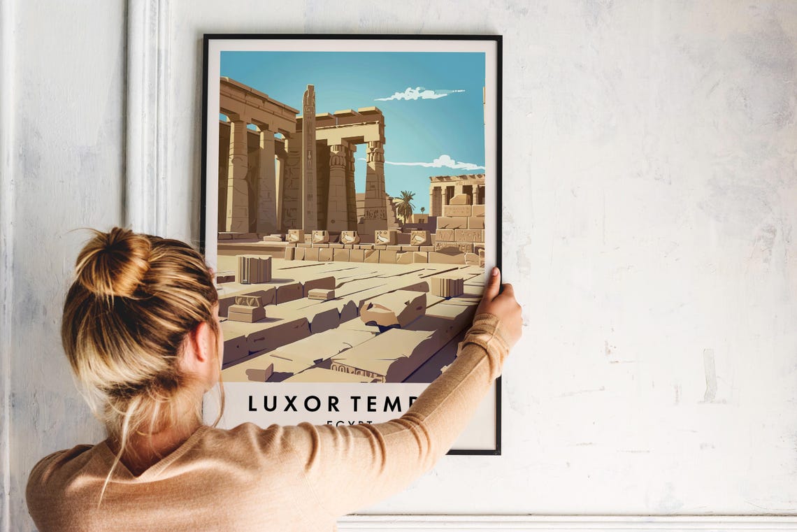 Luxor Temple Egypt Ancient Stone Columns Ruins Travel Poster - Image 2