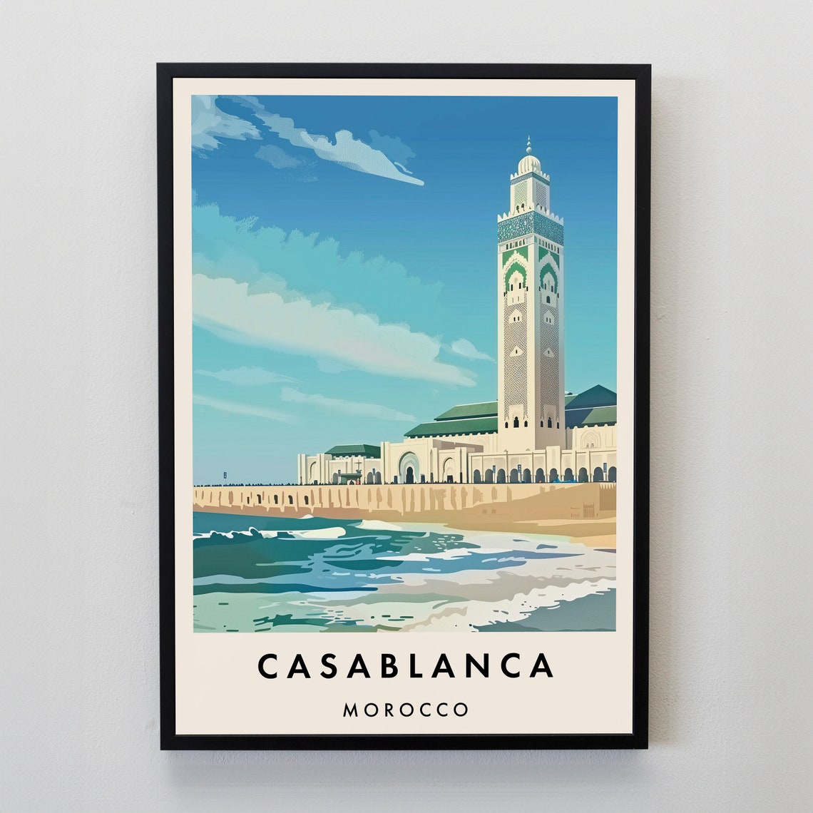 Casablanca Travel Print Wall Art Casablanca Casablanca Print Casablanca Poster Casablanca Gift Art Morrocco Travel Art Morrocco Gift