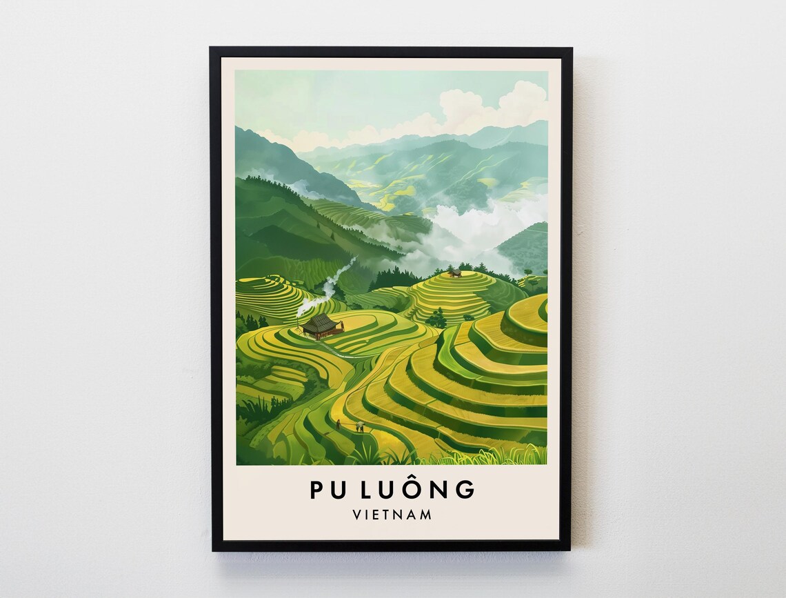P Lung Travel Poster, Vietnam Wall Art Print