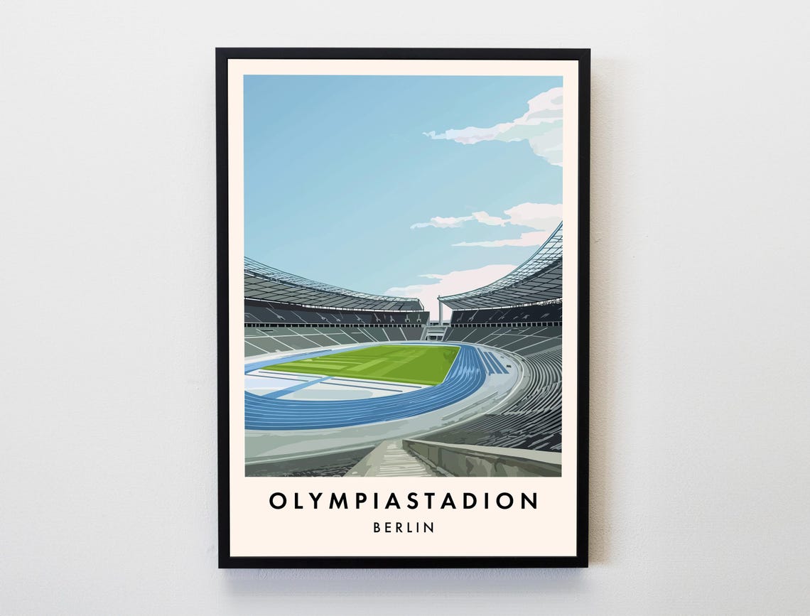 Olympiastadion Berlin Germany Track Stadium Sports Arena Poster