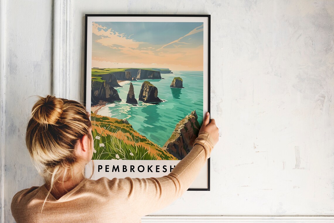 Pembrokeshire Travel Poster, Place for Coastal Decor - Image 2