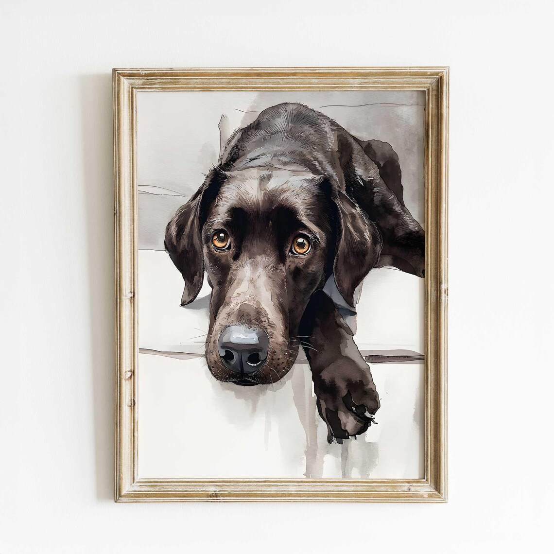 Black Labrador Watercolor Style Animal Art Print