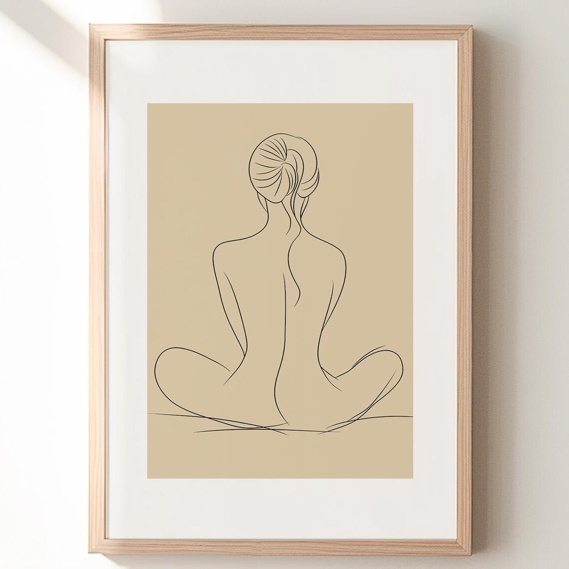 Seated Elegance Line Art, Minimalist Female Figure