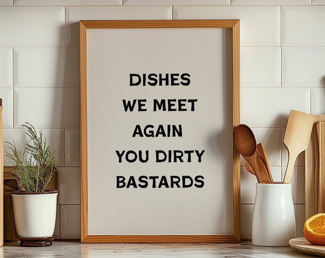 Aesthetic Kitchen Decor Cute Cooking Art Kitchen Wall Art Print Minimalist Typography Print Black And White Chef Art Print