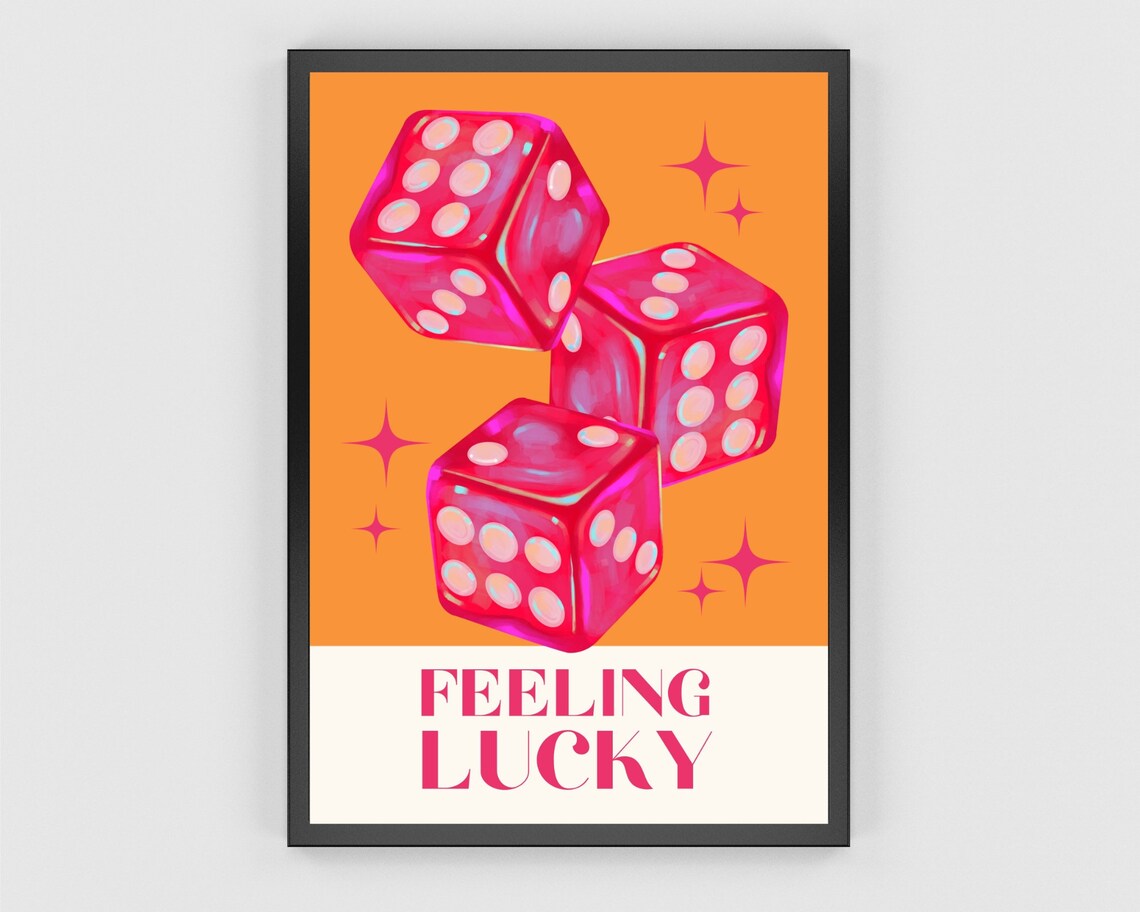 Feeling Lucky Lucky Dice Poster Print, Retro Y2K - Image 3