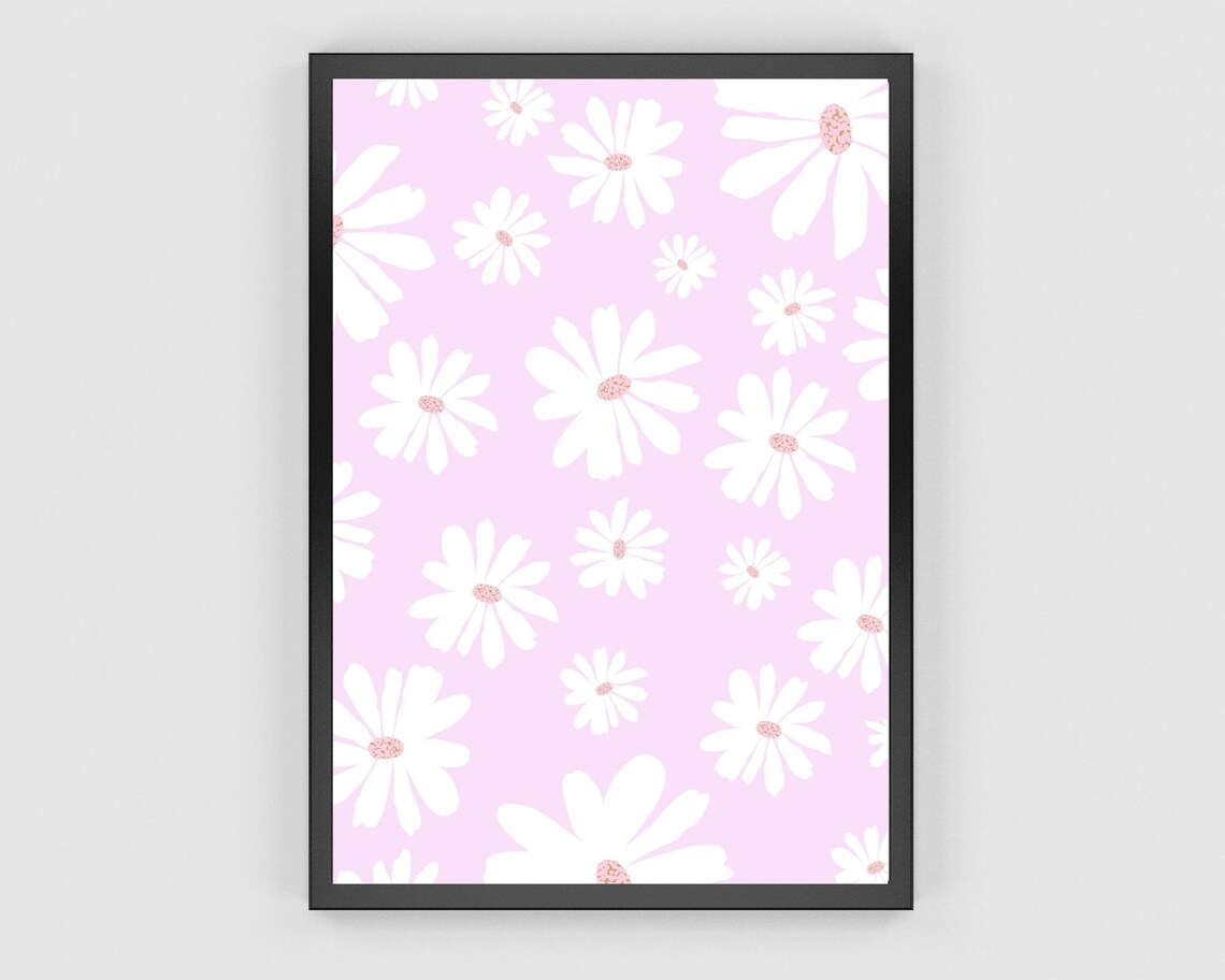 Daisy Art Print, Boho Botanical Floral Poster - Image 2