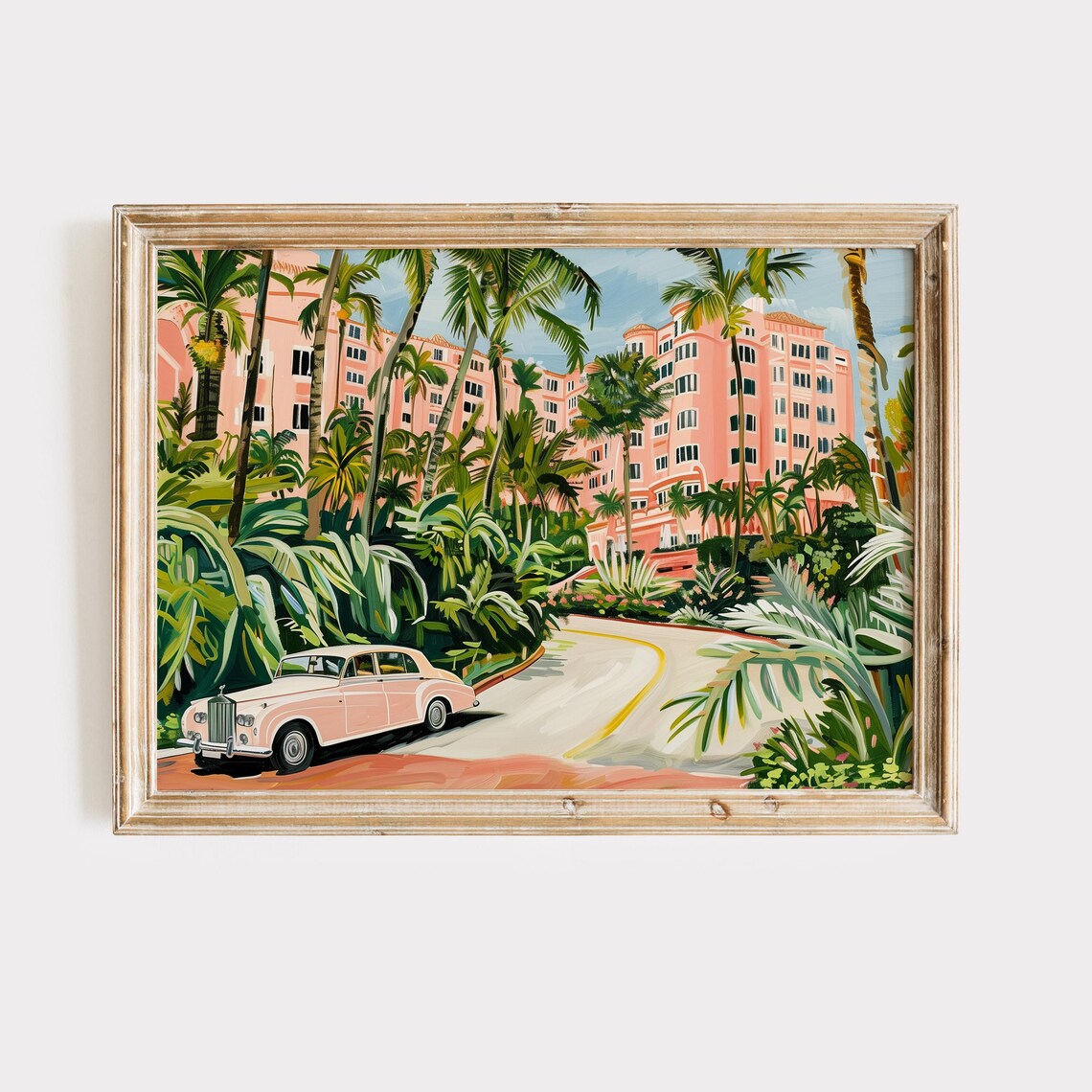 Beverly Hills Pink Preppy Art Print, West Coast