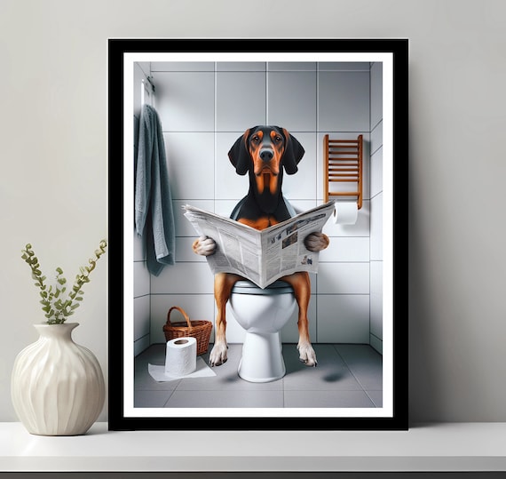 Lithuanian Hound Wall Art Funny Bathroom Decor Animal In Toilet Petshop Dog Gift