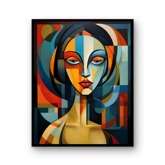 Cubist Portrait A Bold And Striking Artistic Masterpiece Wall Art Living Room