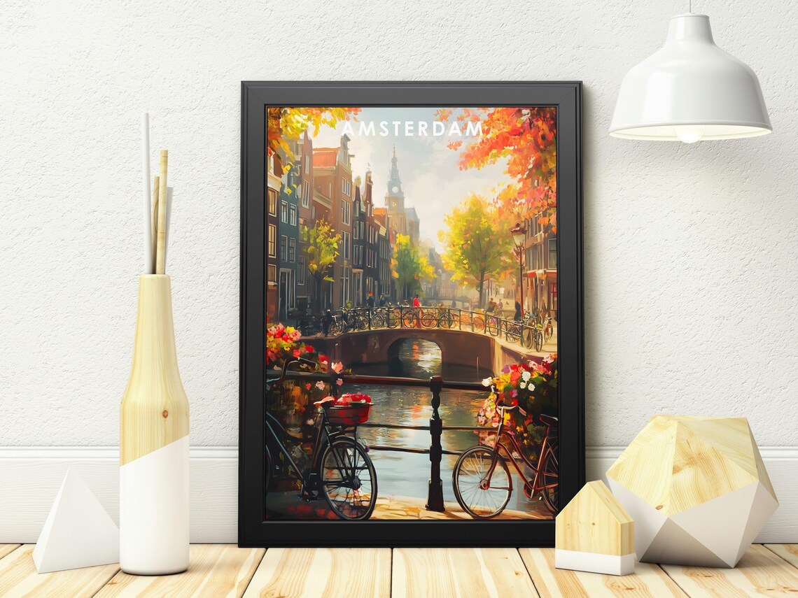 Amsterdam Travel Poster, Housewarming Gift - Image 2
