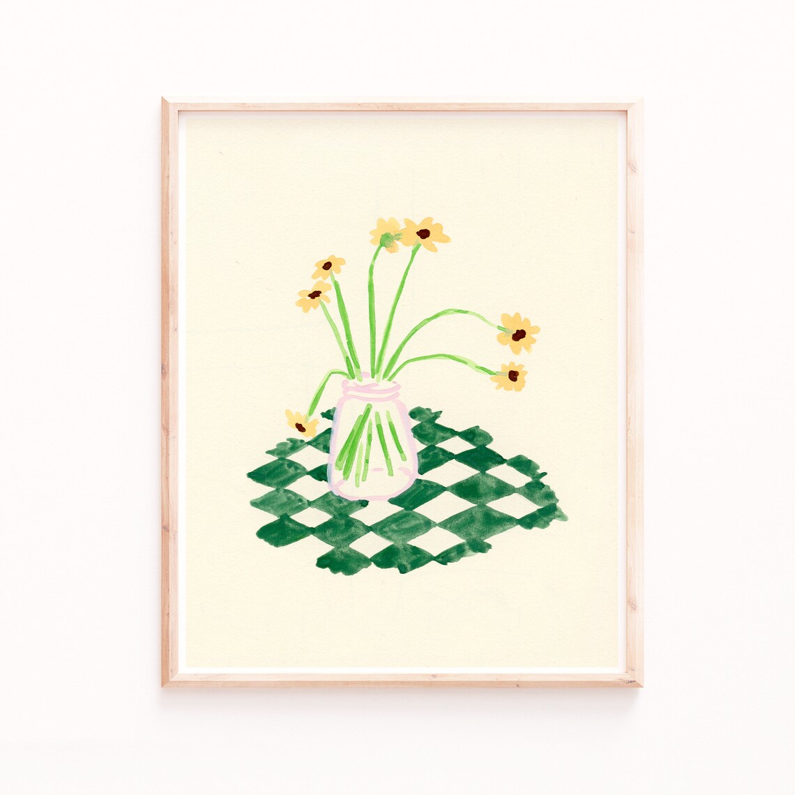 Flowers In A Jar, Modern Retro Kitchen Art Print