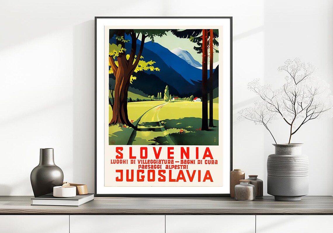 Slovenia Bagni Di Cura Vintage Travel Poster - Image 2