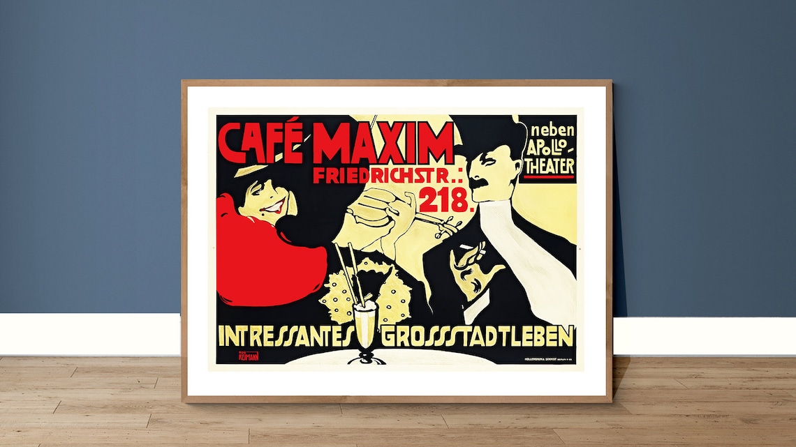 Cafe Maxim Vintage Food Drink Travel Poster