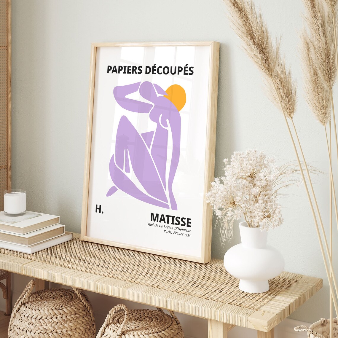 Henri Matisse Purple Seated Figure Orange Sun Papiers Art Poster - Image 4