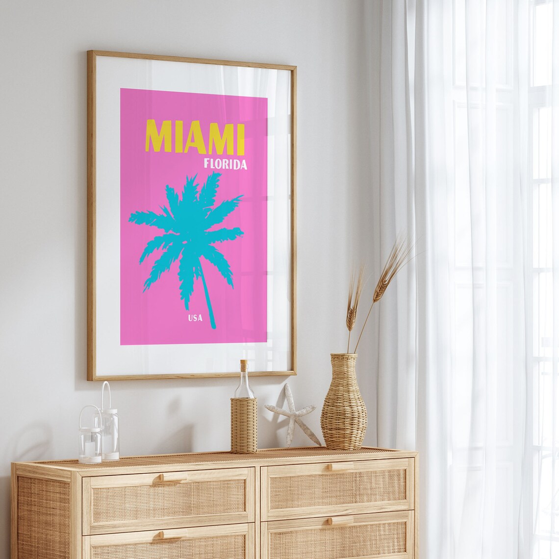 Miami Colorful Travel Poster, Maximalist Florida - Image 4