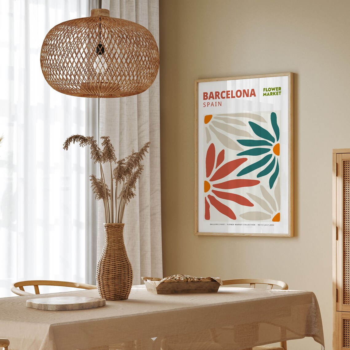 Flower Market Botanical Art Print, Barcelona Modern - Image 5