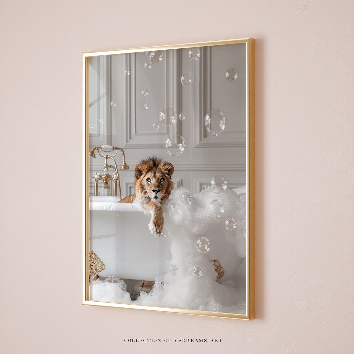 Lion In Tub Wall Art Lion Photo Bathroom Poster Bathroom Print Animals In The Bathtub Boy Bathroom Art Lion In Bathtub Print