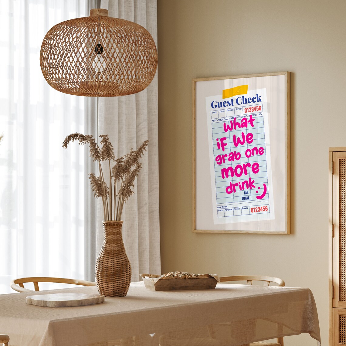 Guest Check Poster, Preppy Bar Decor Print - Image 4