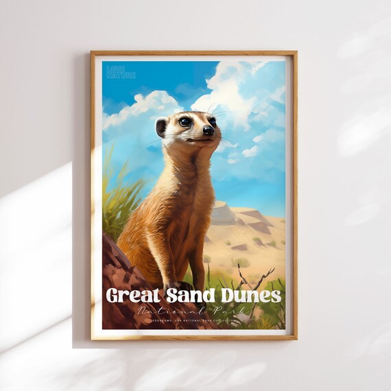 Great Sand Dunes National Park Poster National Park Gift Colorado Nature Print Wall Art Nature Landscape Meerkat Print