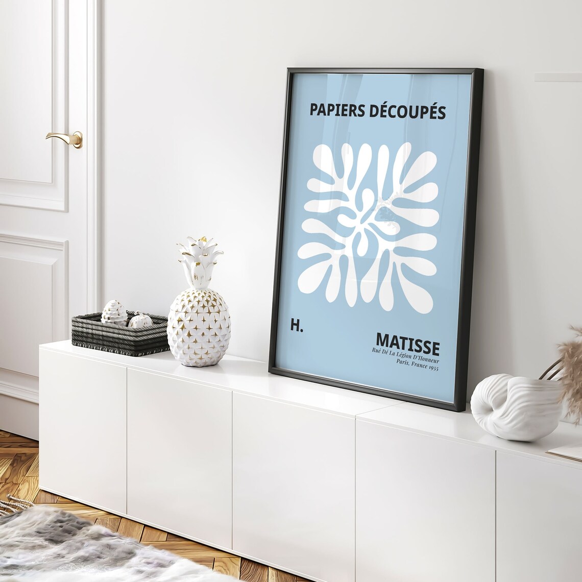 Henri Matisse Blue Botanical Paper Cutout Minimalist Art Poster - Image 5