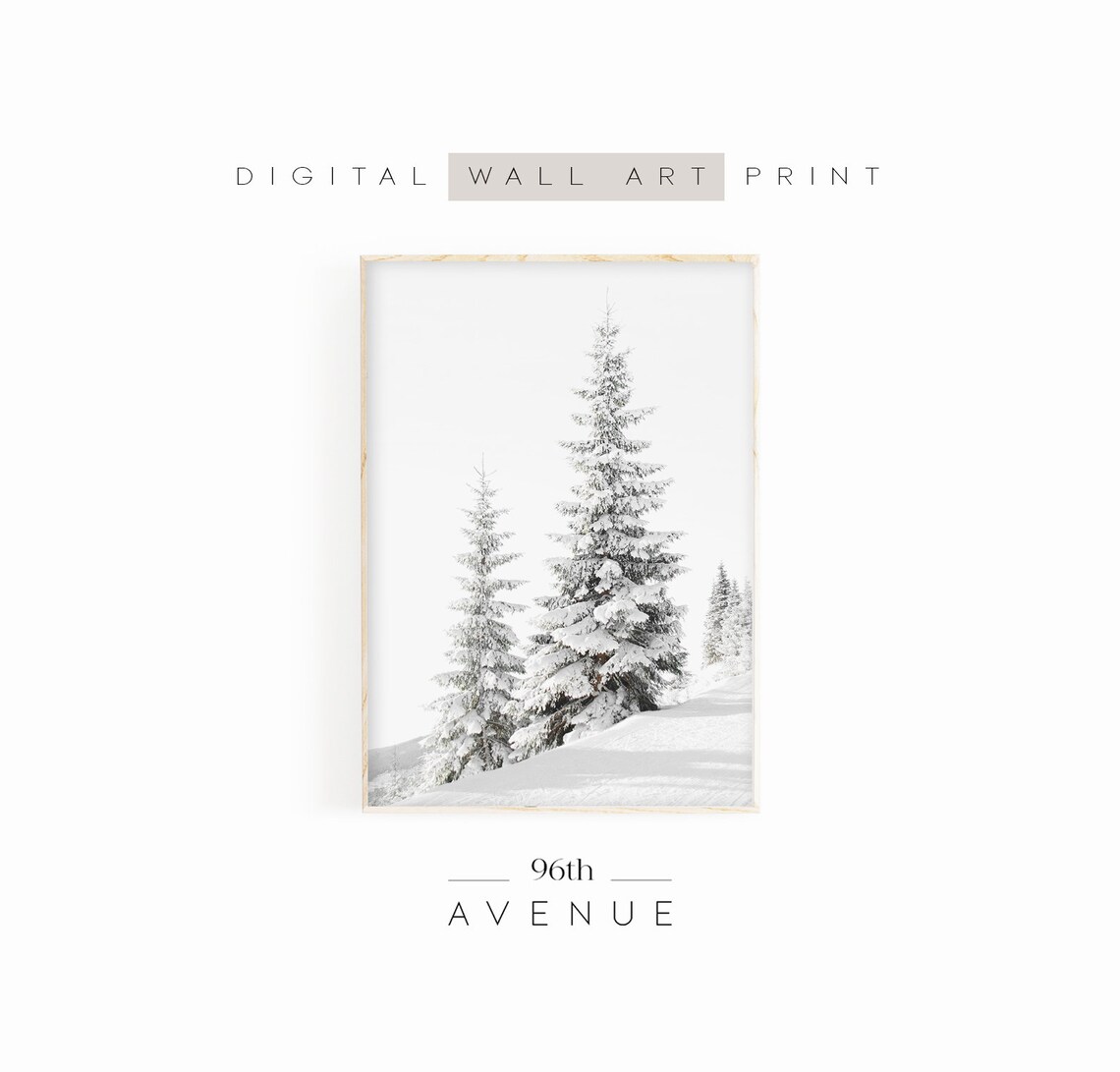 Winter Forest Rustic Snow Covered Trees Art Print