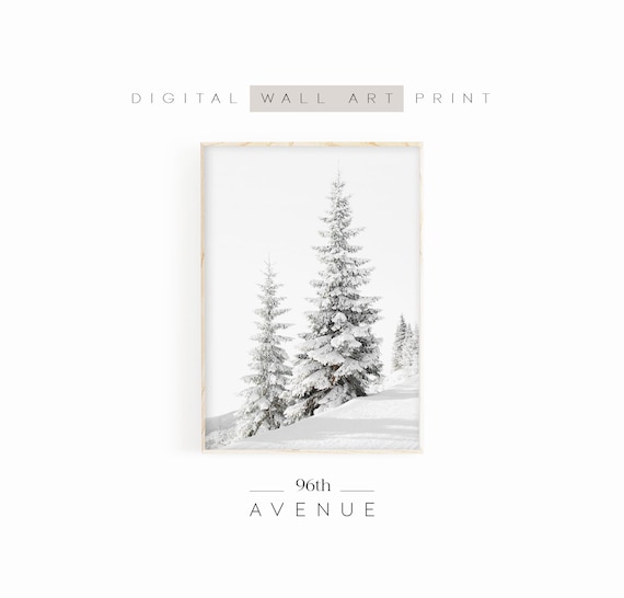 Winter Forest Rustic Snow Covered Trees Art Print