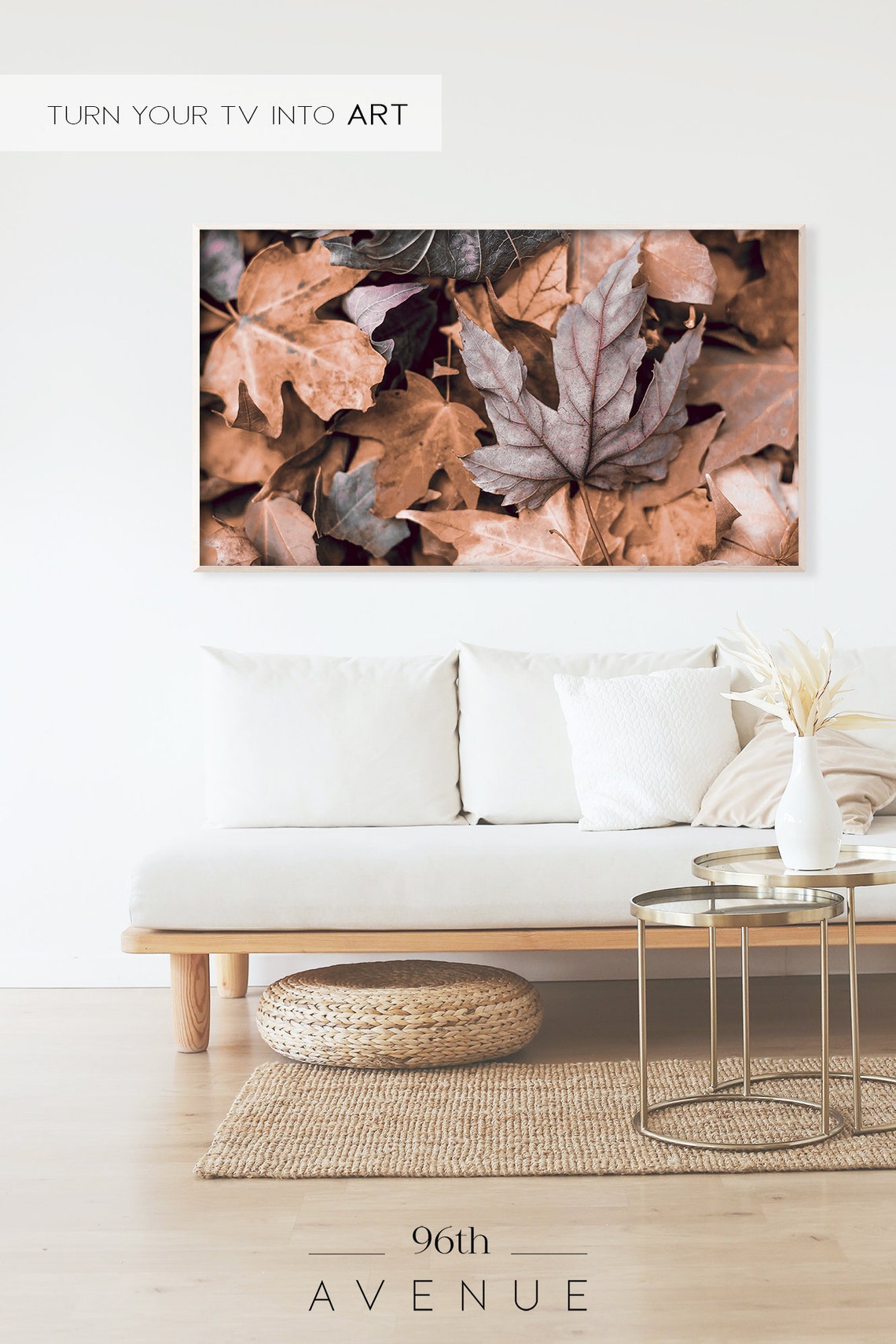 Close Up Brown Autumn Maple Leaves Rustic Fall Foliage Poster - Image 2