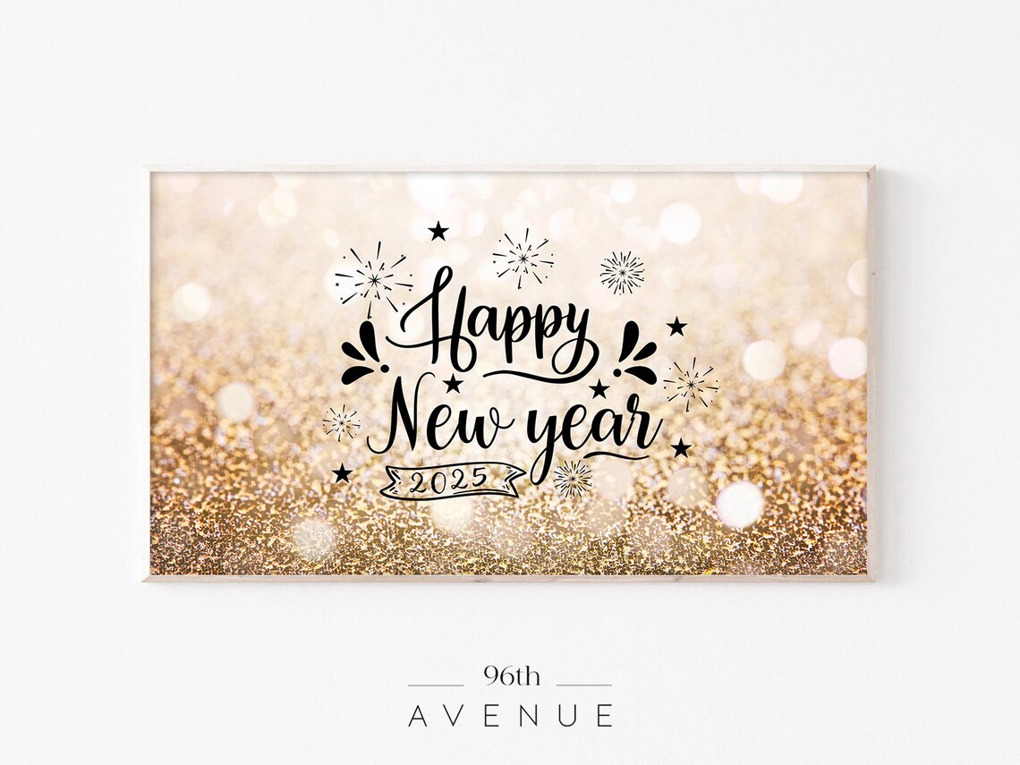 Happy New Year Holiday Art Print, New Year's Eve