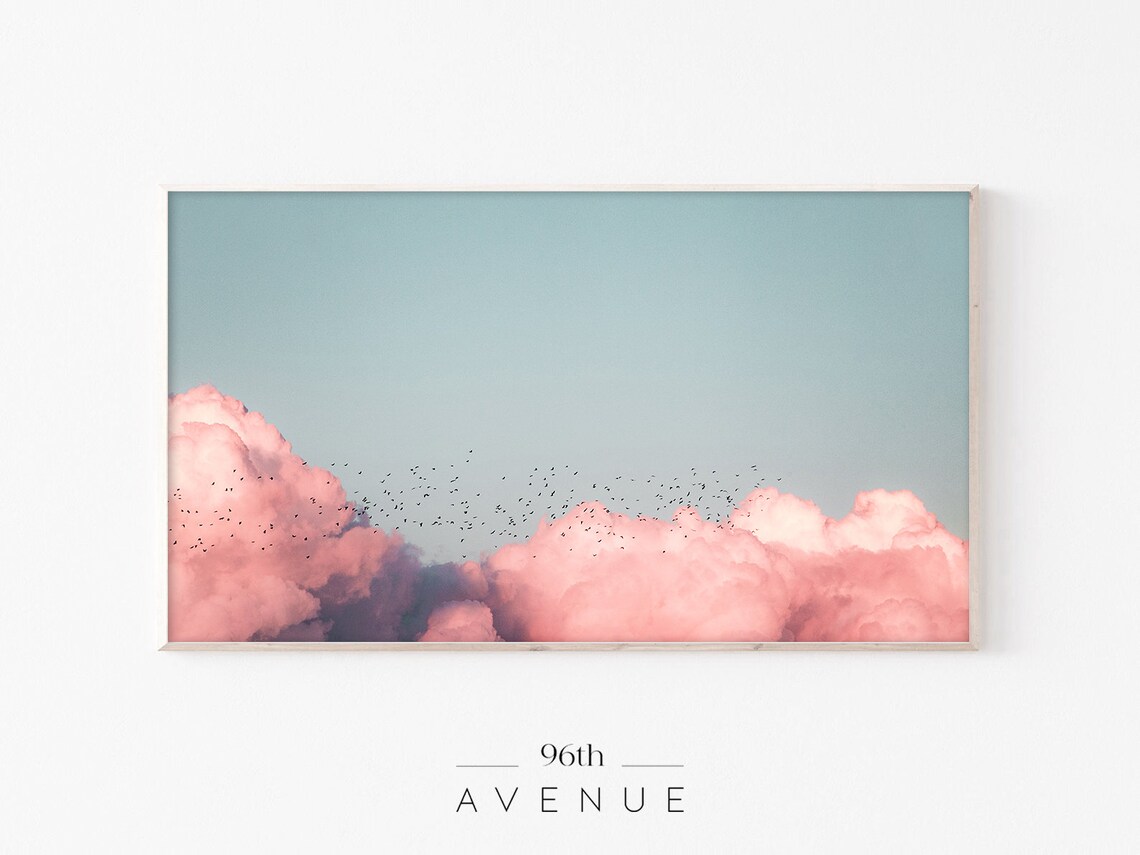 Pastel Clouds and Sunset Nature Art Print