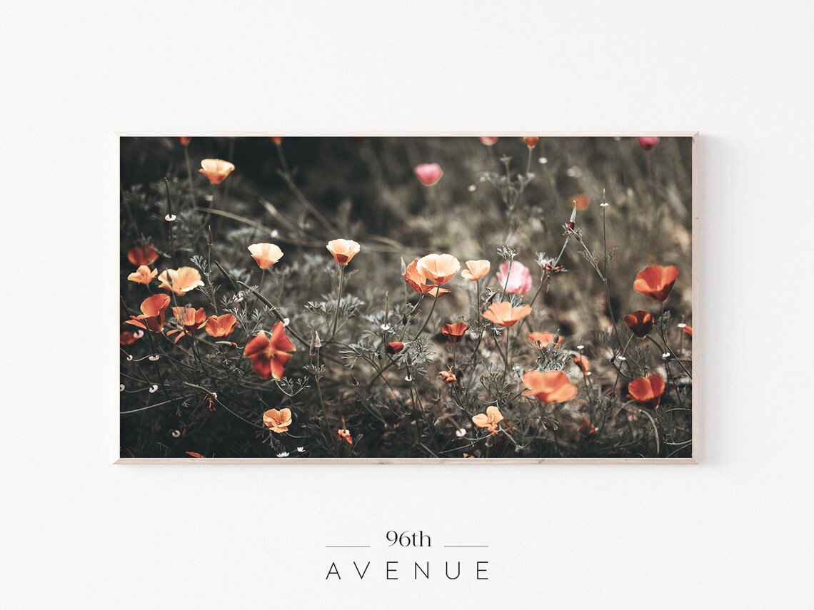Wildflower Botanical Art Print for TV Wall Decor