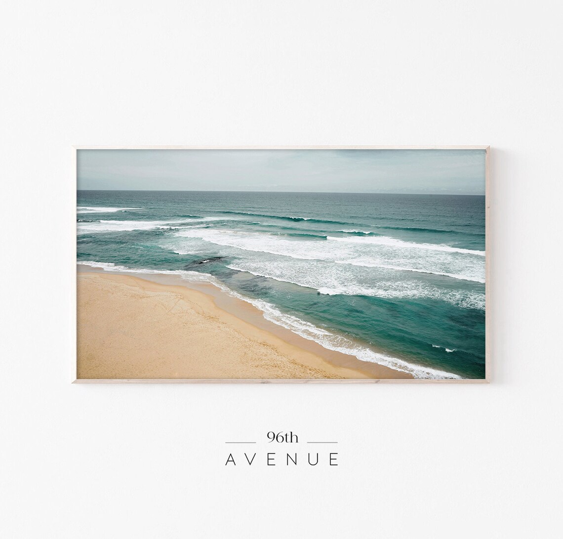 Coastal Ocean Waves Art Print for Frame TV