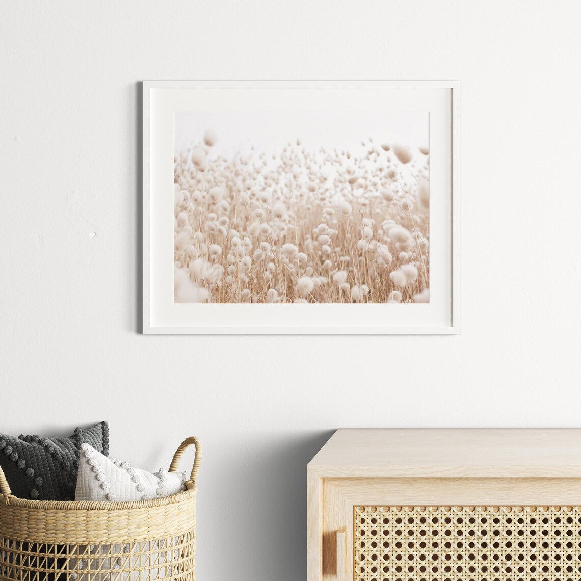 Farmhouse Neutral Grass Art, Coastal Bedroom Print - Image 2