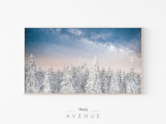 Christmas Nordic Forest Scenery, Holiday Poster Print