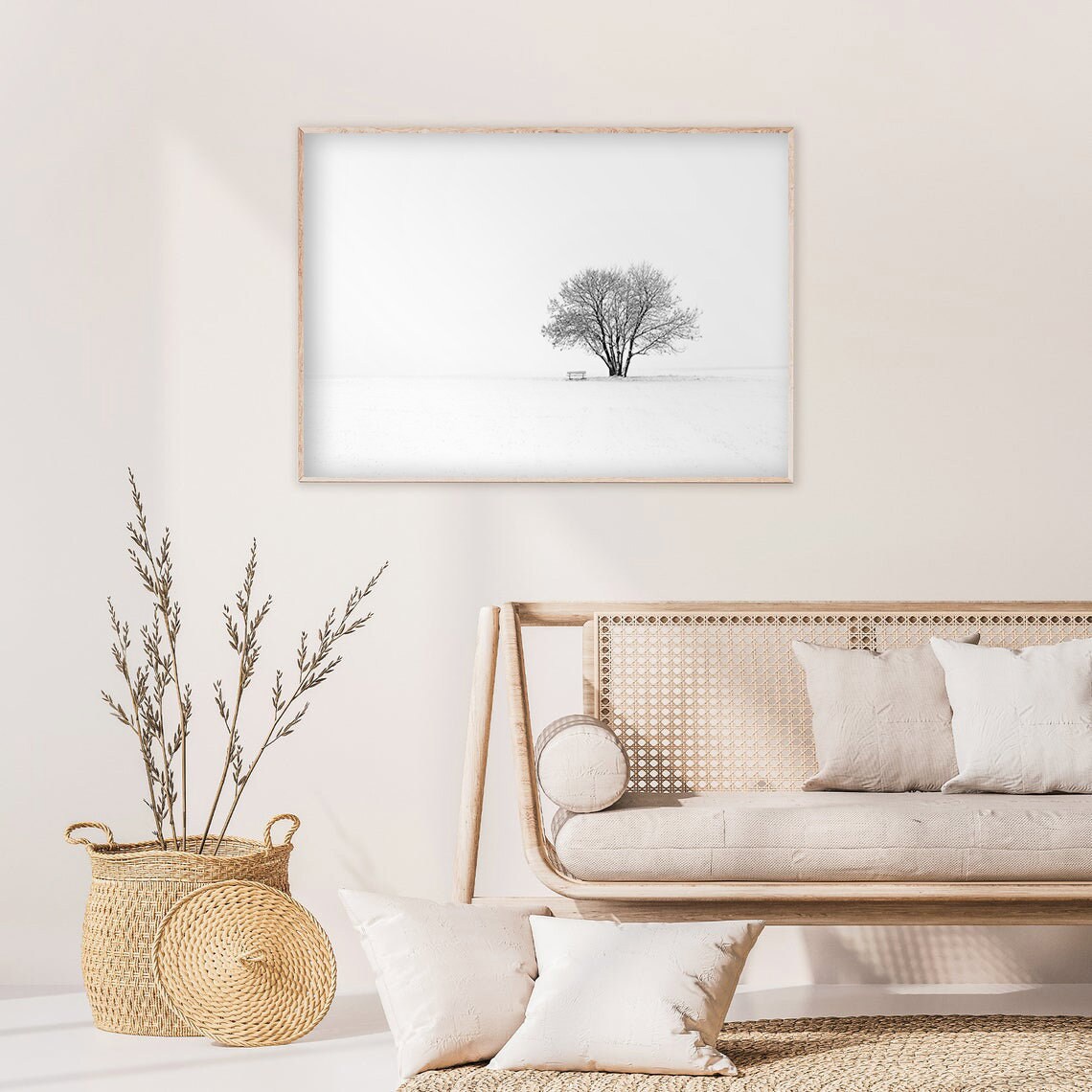 Black And White Tree Art, Minimalist Landscape Print - Image 2