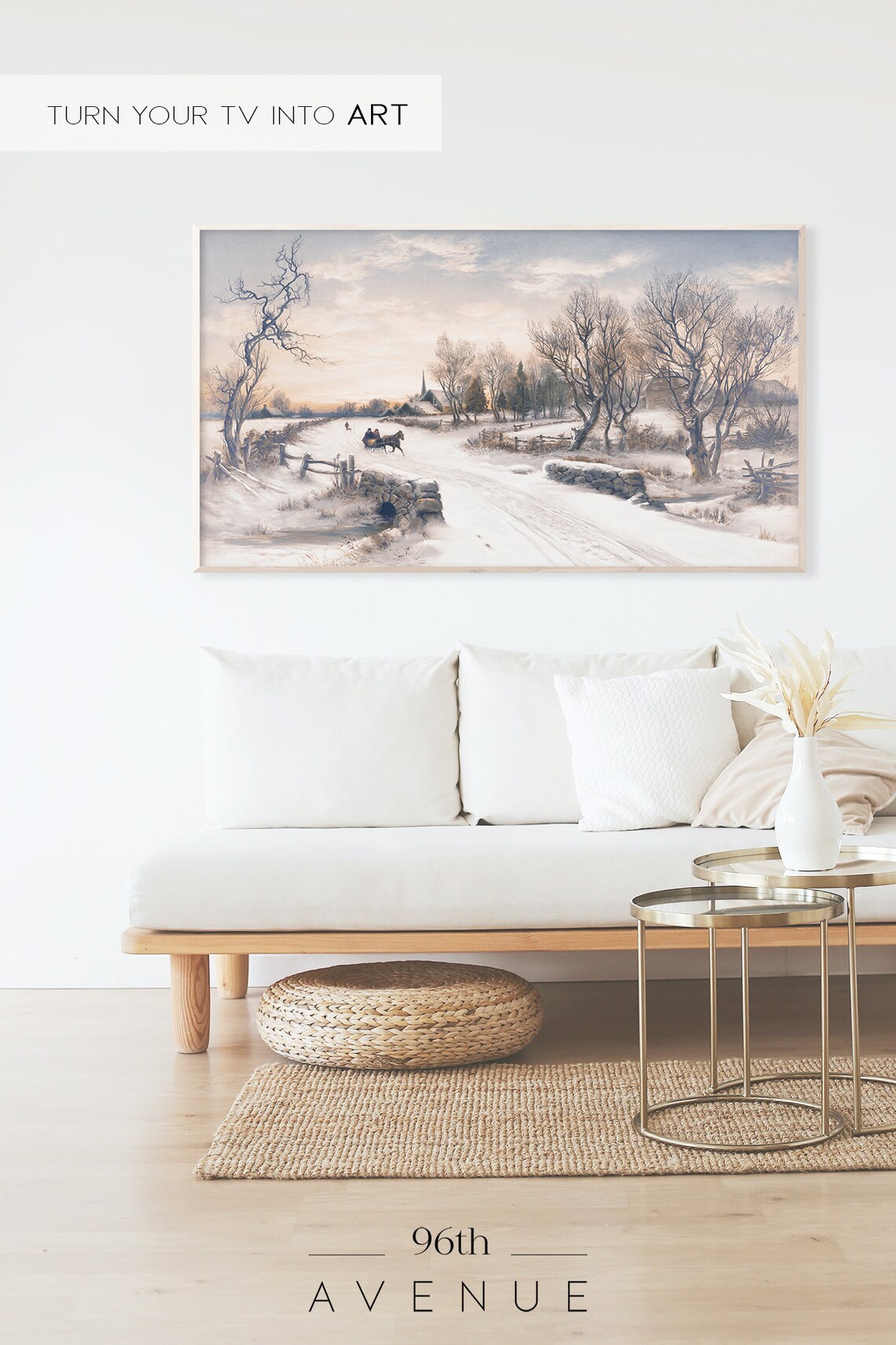 Antique Oil Painting Landscape, Frame TV Art - Image 2