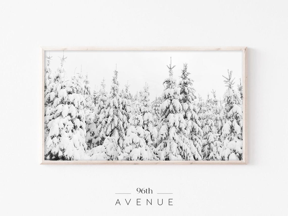 Snow Laden Evergreens White Winter Christmas Forest Photo Poster