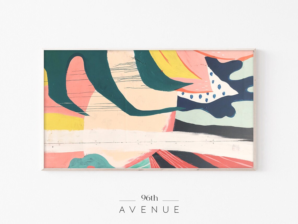 Abstract Colorful Mid-Century Modern Art Print