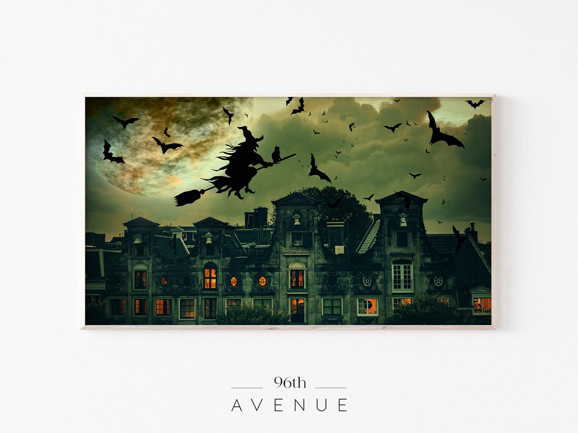 Halloween Haunted House Art Print for TV Decor