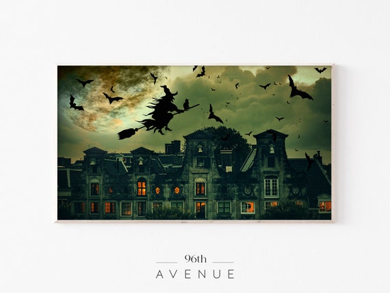 Halloween Haunted House Art Print for TV Decor